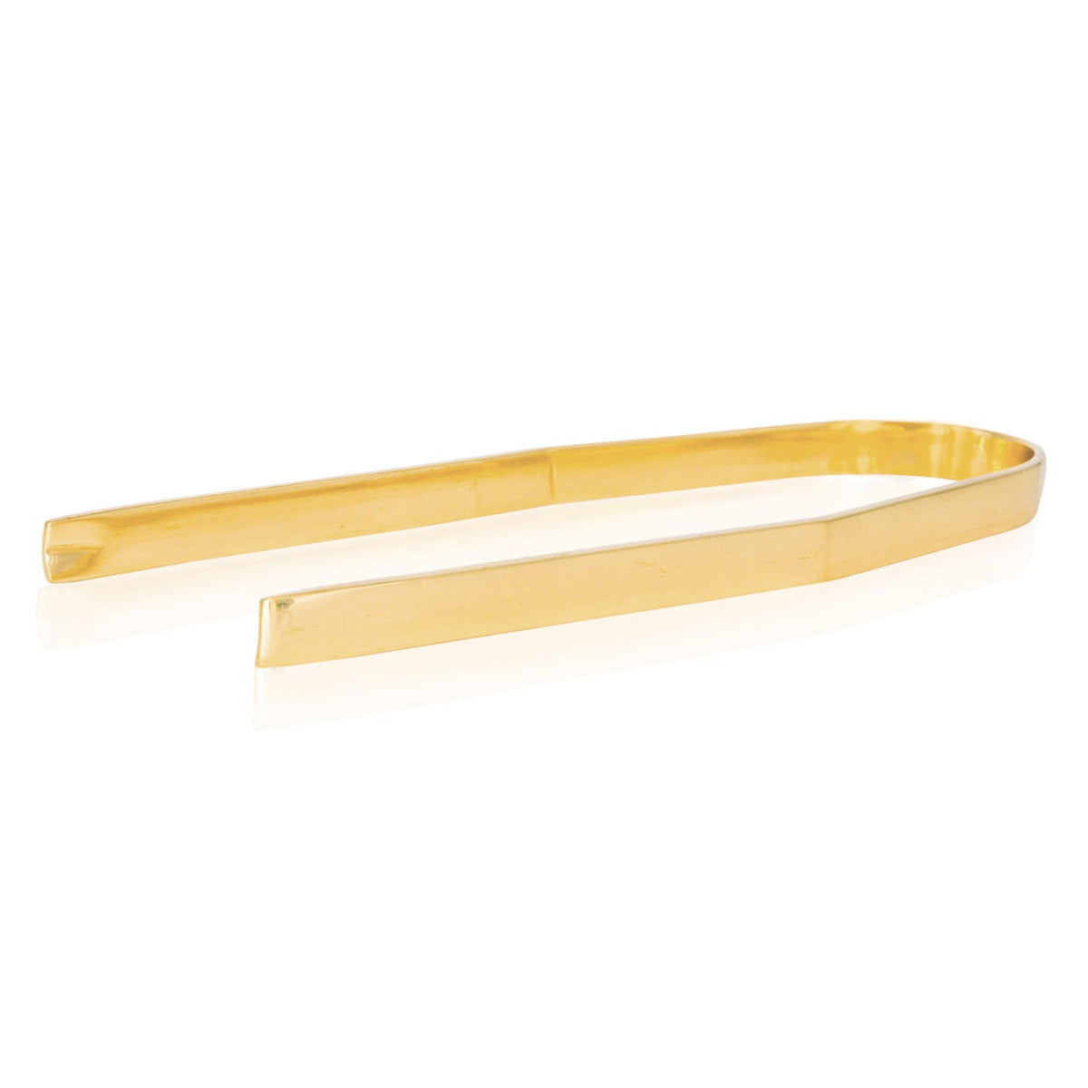 Pinça para carvão - latão, vista lateral em acabamento dourado