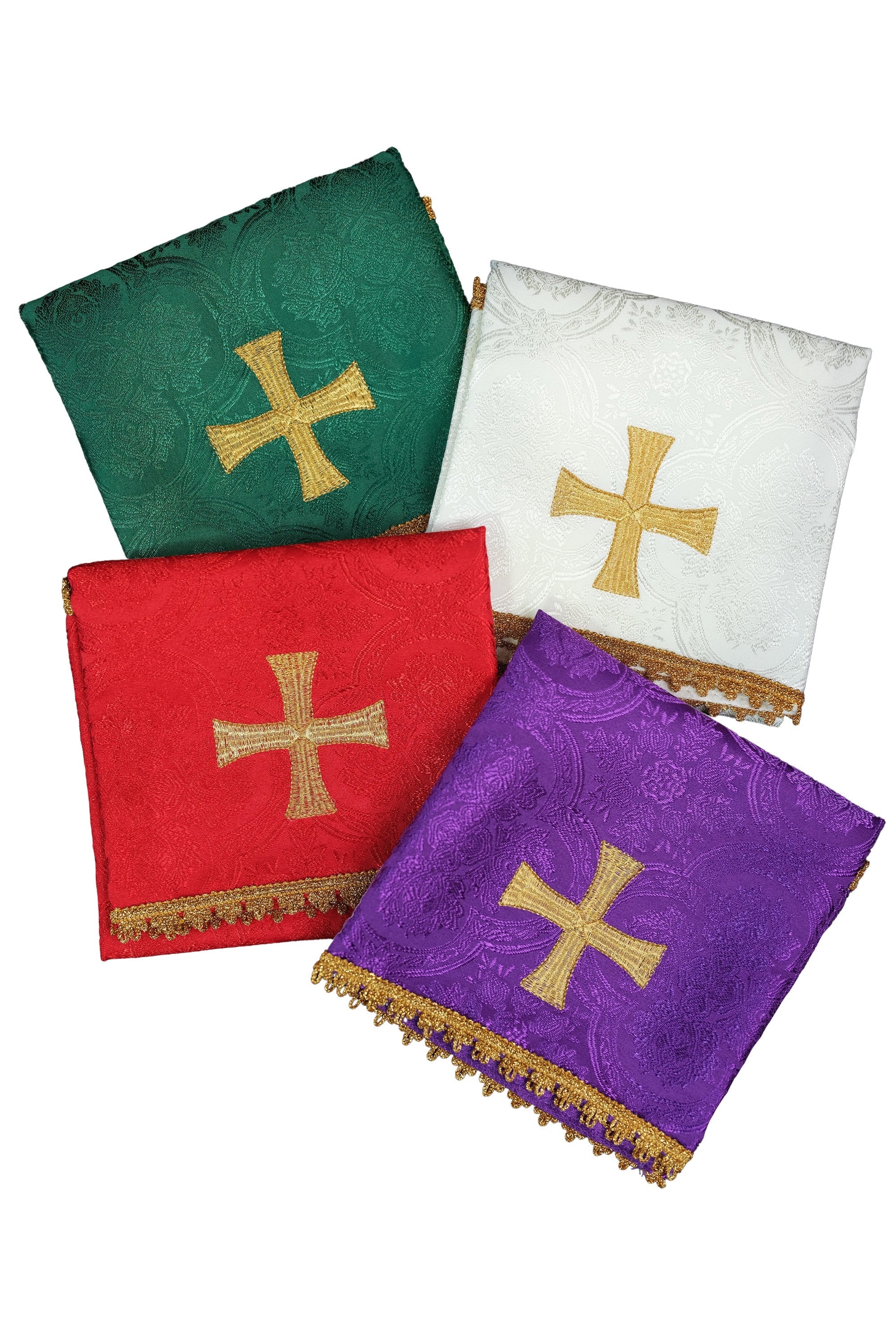 Conjunto de véus de cálice jacquard em quatro cores litúrgicas